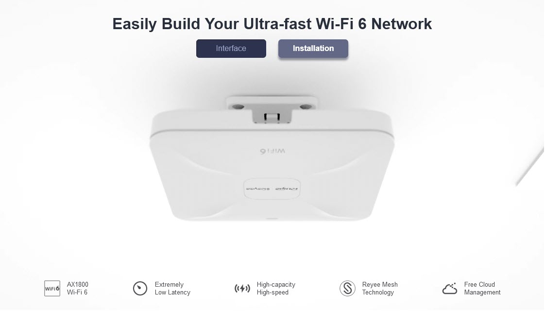 RG-RAP2260(G) Reyee Wireless Access Point WIFI6 AX 1.77Gbps